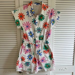 Cute flower denim romper, size small